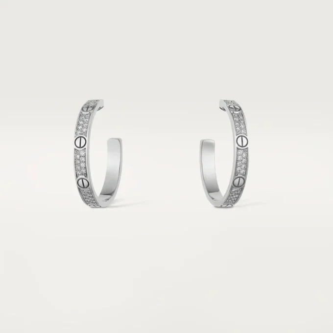 Kolczyki Love – białe złoto, diamenty – Cartier