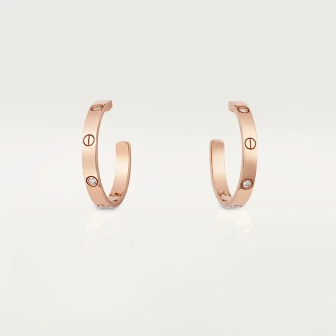 Kolczyki Love – różowe złoto, diamenty – Cartier