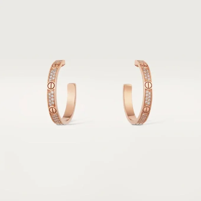 Kolczyki Love – różowe złoto, diamenty – Cartier