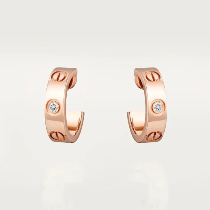 Kolczyki Love – różowe złoto, diamenty – Cartier