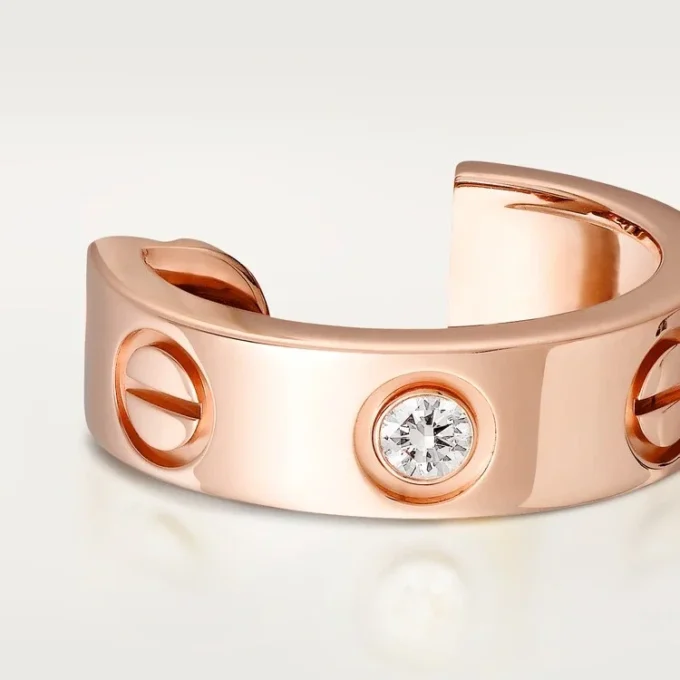 Kolczyki Love – różowe złoto, diamenty – Cartier