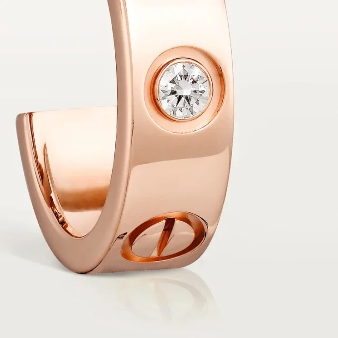 Kolczyki Love – różowe złoto, diamenty – Cartier