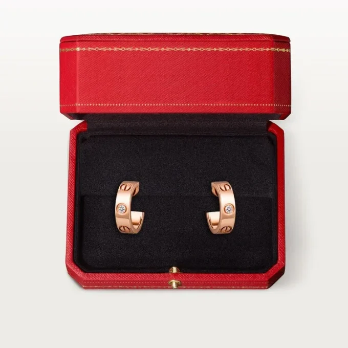 Kolczyki Love – różowe złoto, diamenty – Cartier