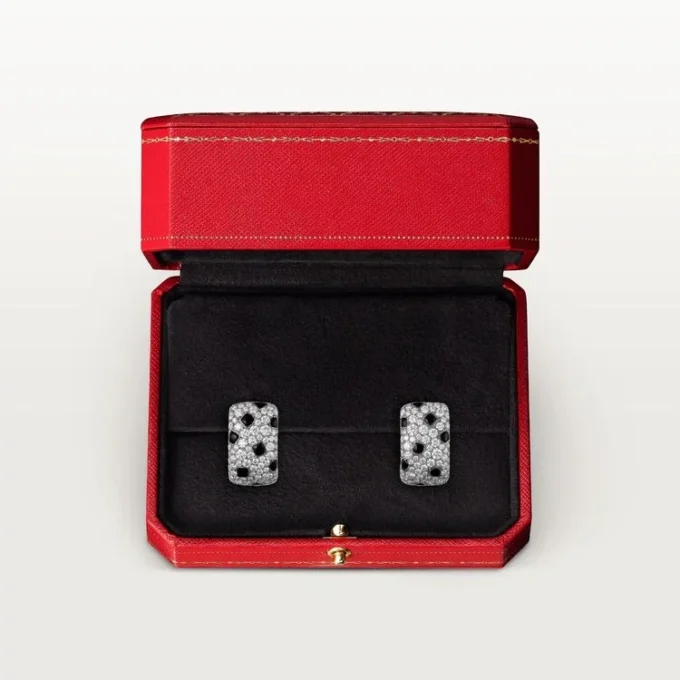 Kolczyki Panthere De Cartier – białe złoto, onyks, diamenty – Cartier
