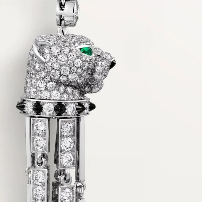 Kolczyki Panthere De Cartier, rubin, duży model, wysadzane