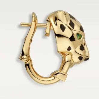 Kolczyki Panthere De Cartier – żółte złoto, lakier, diamenty, granaty tsaworytowe, onyks – Cartier