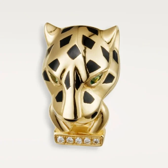Kolczyki Panthere De Cartier – żółte złoto, lakier, diamenty, granaty tsaworytowe, onyks – Cartier