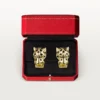 Kolczyki Panthere De Cartier – żółte złoto, lakier, diamenty, granaty tsaworytowe, onyks – Cartier