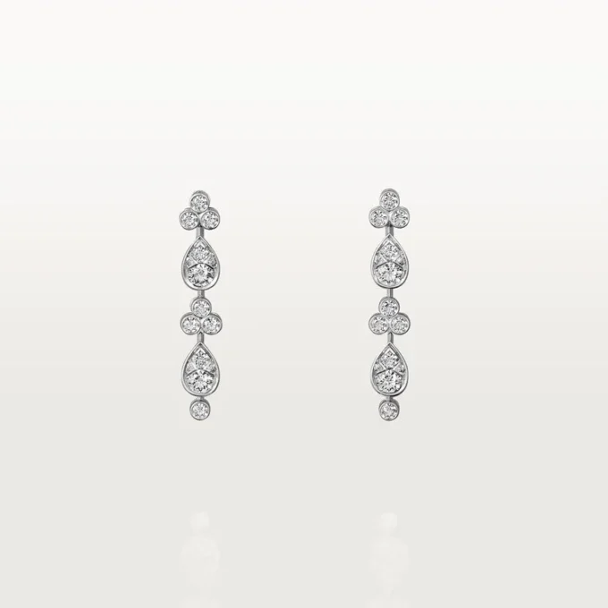 Kolczyki Pluie De Cartier – białe złoto, diamenty – Cartier