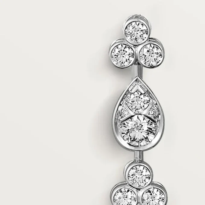 Kolczyki Pluie De Cartier – białe złoto, diamenty – Cartier