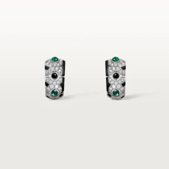Kolczyki [Sur]Naturel – białe złoto, szmaragdy, onyks, diamenty – Cartier