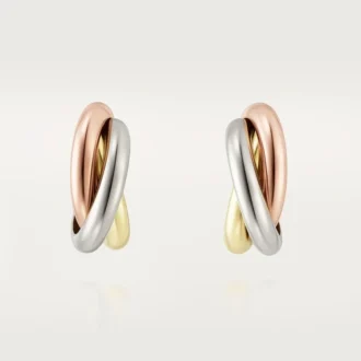 Kolczyki Trinity Hoop z trójkolorowego złota | Cartier Us