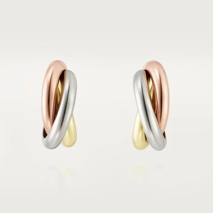 Kolczyki Trinity Hoop z trójkolorowego złota | Cartier Us