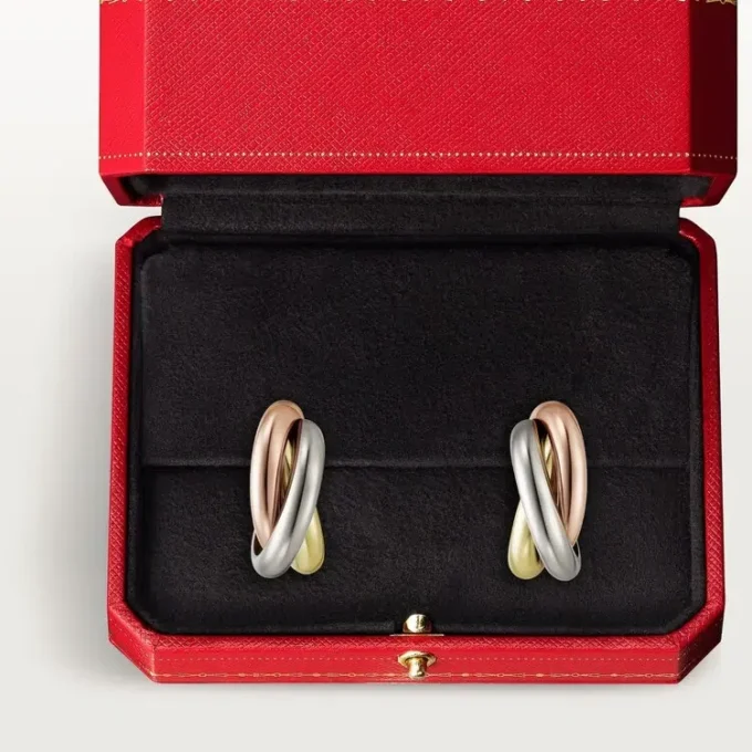 Kolczyki Trinity Hoop z trójkolorowego złota | Cartier Us