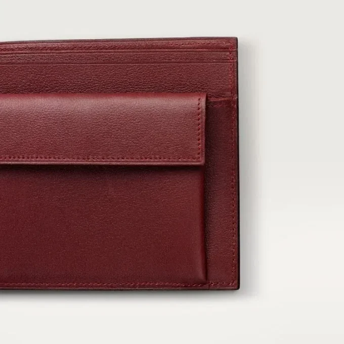 Monety/banknoty/bordowa skóra cielęca, złote wykończenie – Cartier Monety/banknoty/bordowa skóra cielęca, złote wykończenie – Cartier