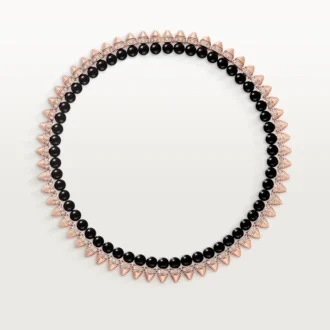 Naszyjnik Clash De Cartier, elastyczny, onyks, model w rozmiarze XL, diamenty