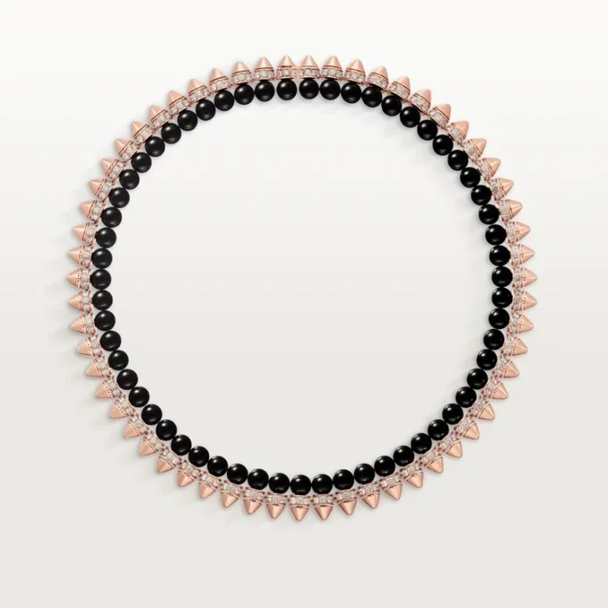Naszyjnik Clash De Cartier, elastyczny, onyks, model w rozmiarze XL, diamenty