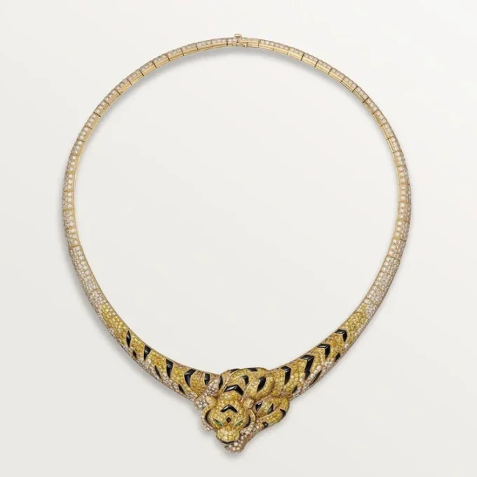 Naszyjnik Faune Et Flore De Cartier, żółte, pomarańczowe i brązowe diamenty, wysadzany