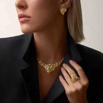 Naszyjnik Faune Et Flore De Cartier, żółte, pomarańczowe i brązowe diamenty, wysadzany