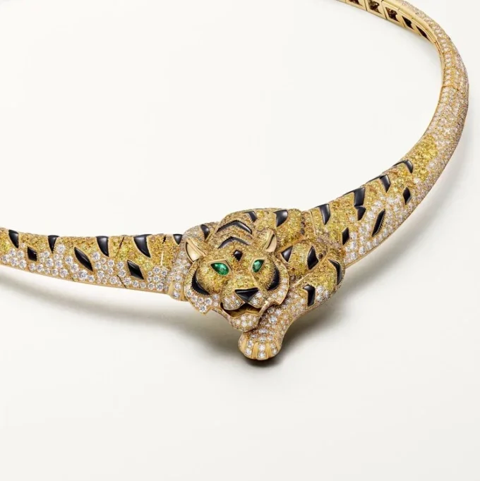 Naszyjnik Faune Et Flore De Cartier, żółte, pomarańczowe i brązowe diamenty, wysadzany