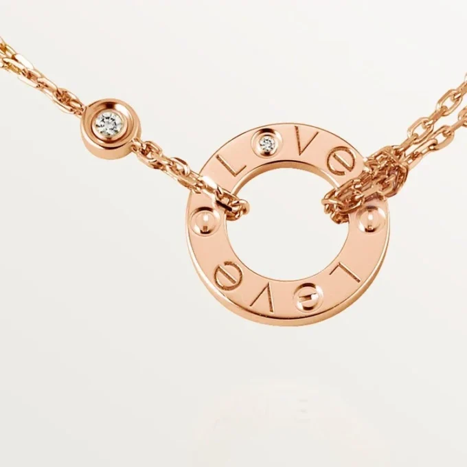 Naszyjnik Love, 2 diamenty – różowe złoto, diamenty – Cartier