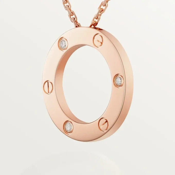 Naszyjnik Love, 3 diamenty – różowe złoto, diamenty – Cartier