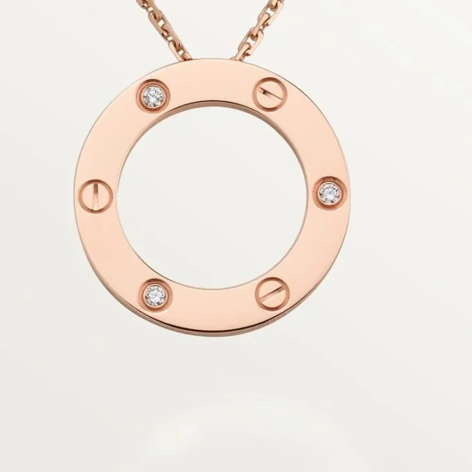 Naszyjnik Love, 3 diamenty – różowe złoto, diamenty – Cartier