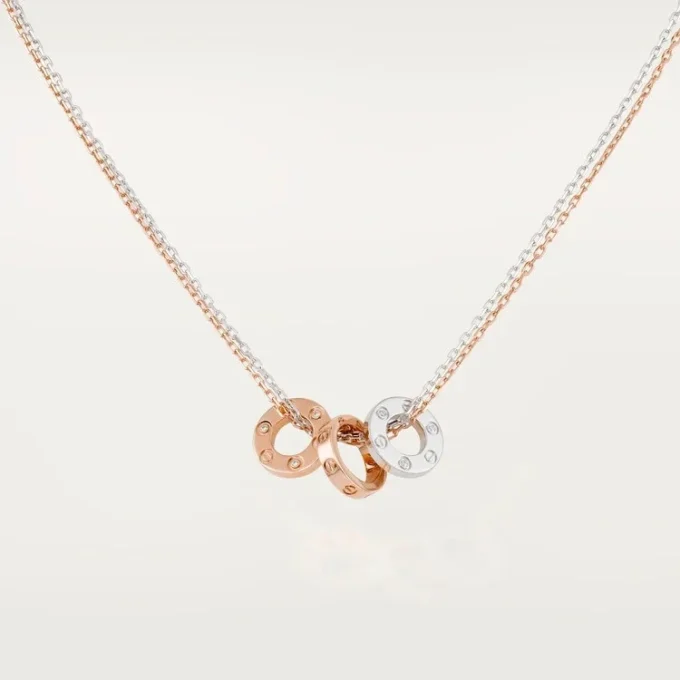 Naszyjnik Love, 6 diamentów – różowe złoto, białe złoto, diamenty – Cartier