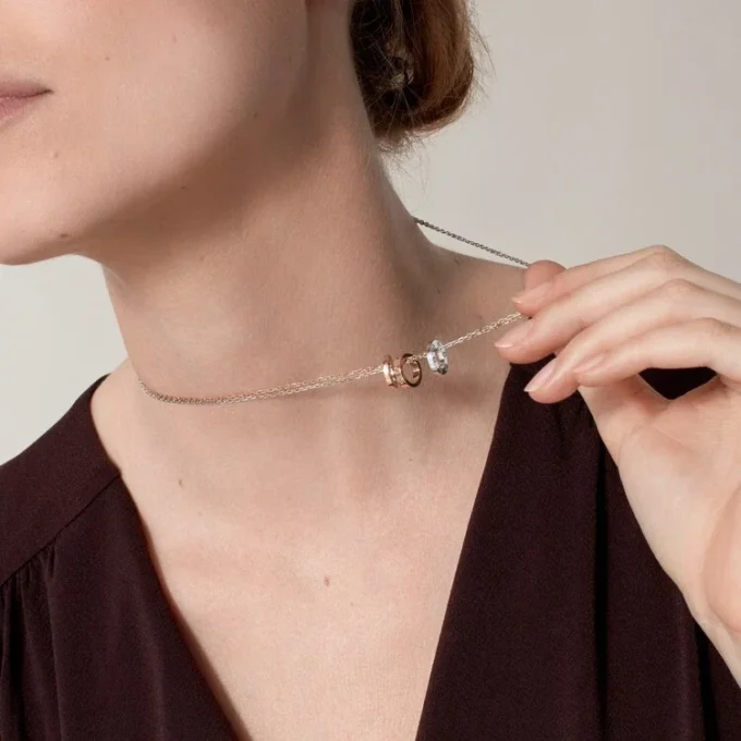 Naszyjnik Love, 6 diamentów – różowe złoto, białe złoto, diamenty – Cartier