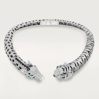 Naszyjnik typu torque Indomptables De Cartier, wysadzany