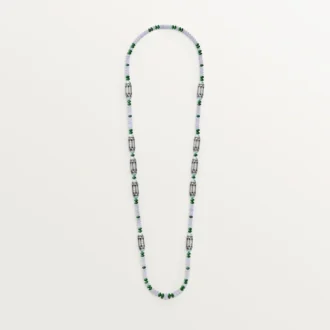 Naszyjnik z kolekcji High Jewelry – białe złoto, chalcedon, skarn, turkus, czarny lakier, diamenty – Cartier
