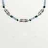 Naszyjnik z kolekcji High Jewelry – białe złoto, chalcedon, skarn, turkus, czarny lakier, diamenty – Cartier