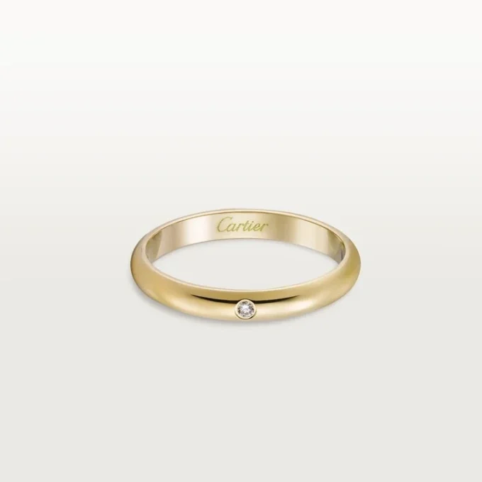 Obrączka ślubna 1895 – żółte złoto, diament – Cartier