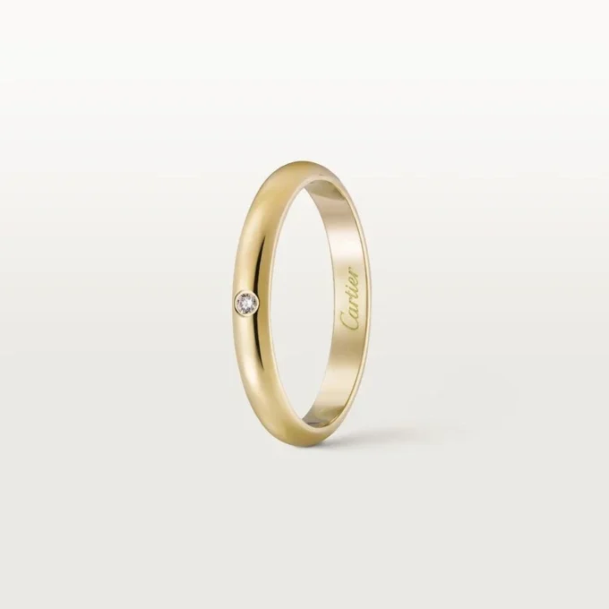 Obrączka ślubna 1895 – żółte złoto, diament – Cartier