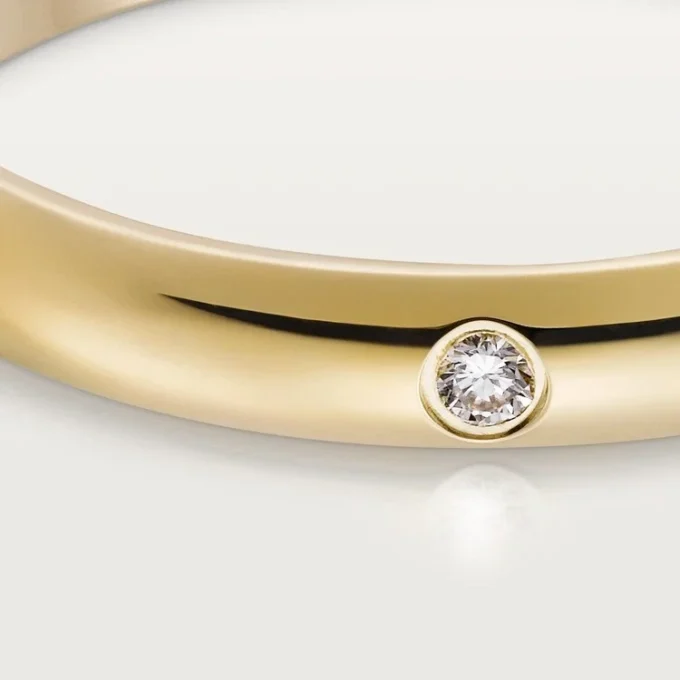 Obrączka ślubna 1895 – żółte złoto, diament – Cartier