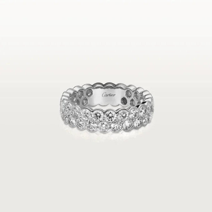 Obrączka ślubna Broderie De Cartier – białe złoto, diamenty – Cartier