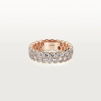 Obrączka ślubna Broderie De Cartier – różowe złoto, diamenty – Cartier