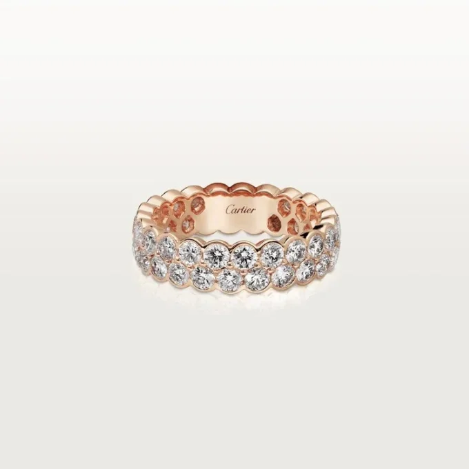 Obrączka ślubna Broderie De Cartier – różowe złoto, diamenty – Cartier
