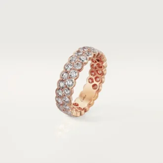 Obrączka ślubna Broderie De Cartier – różowe złoto, diamenty – Cartier
