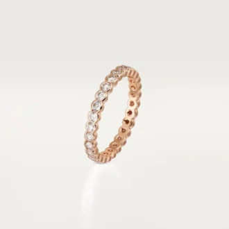Obrączka ślubna Broderie De Cartier – różowe złoto, diamenty – Cartier