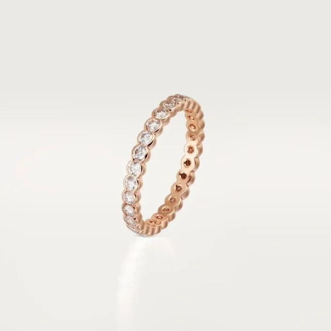 Obrączka ślubna Broderie De Cartier – różowe złoto, diamenty – Cartier