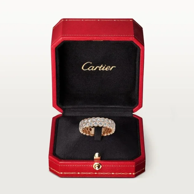 Obrączka ślubna Broderie De Cartier – różowe złoto, diamenty – Cartier