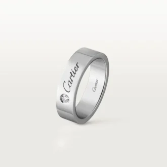 Obrączka ślubna C De Cartier – platyna, diamenty – Cartier