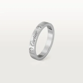 Obrączka ślubna C De Cartier – platyna, diamenty – Cartier