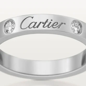 Obrączka ślubna C De Cartier – platyna, diamenty – Cartier