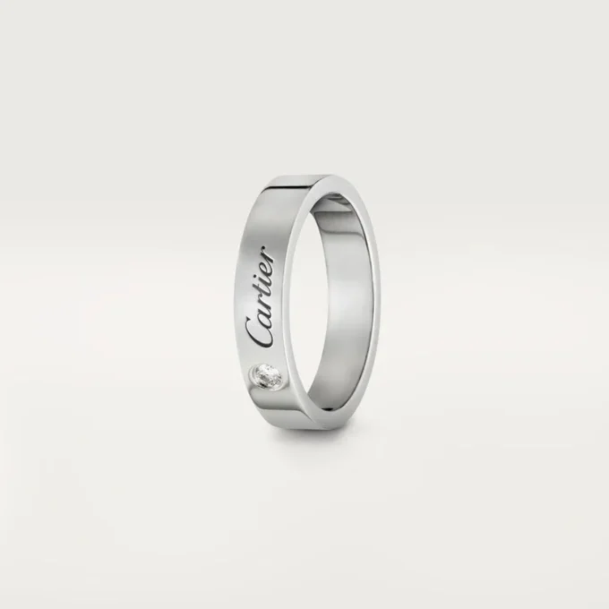 Obrączka ślubna C De Cartier – platyna, diamenty – Cartier