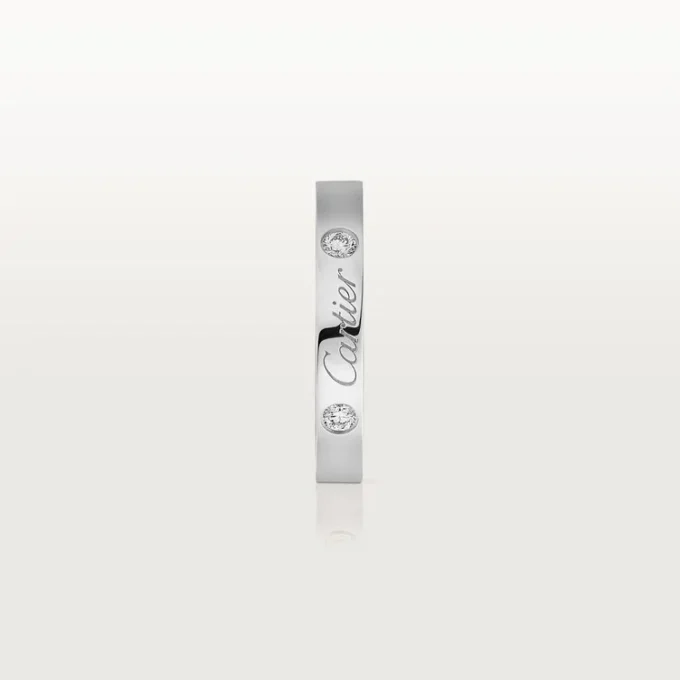 Obrączka ślubna C De Cartier – platyna, diamenty – Cartier