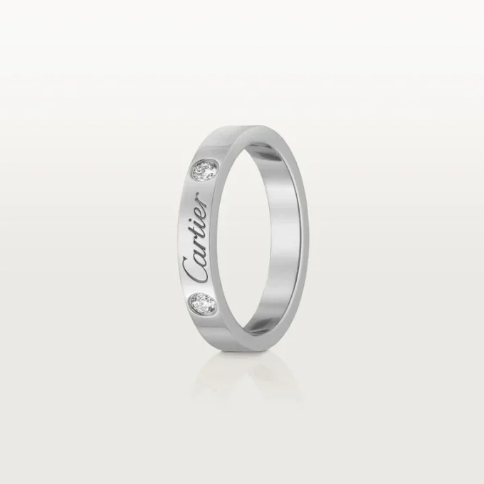 Obrączka ślubna C De Cartier – platyna, diamenty – Cartier