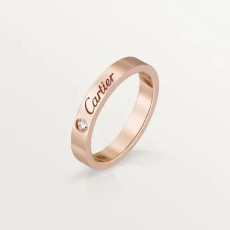 Obrączka ślubna C De Cartier – różowe złoto, diament – Cartier