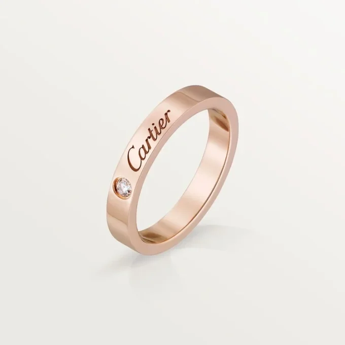 Obrączka ślubna C De Cartier – różowe złoto, diament – Cartier